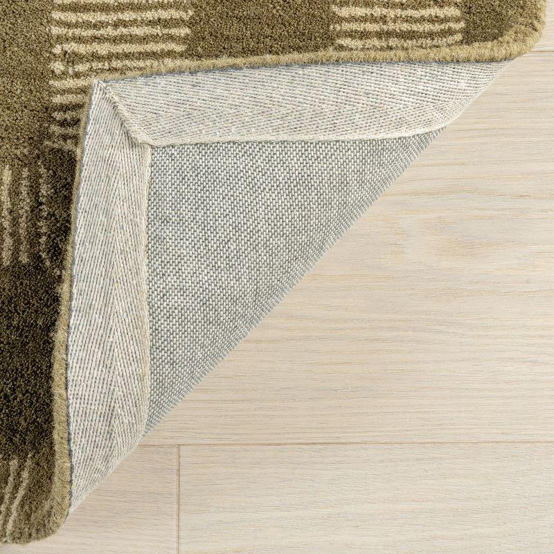 Nuloom Quince Checkered Wool Area Rug, 6' x 9', Olive