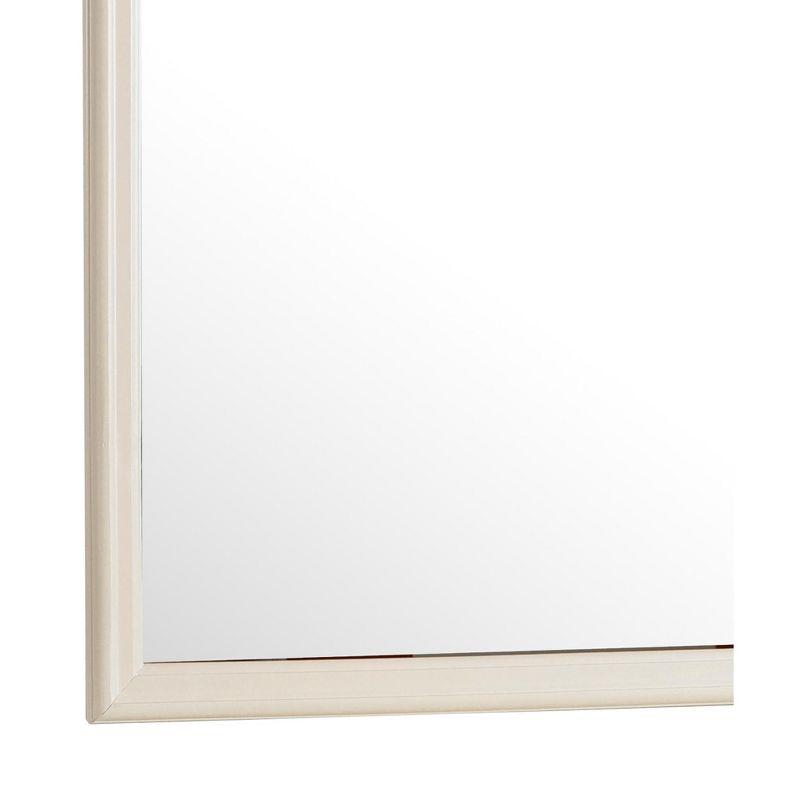 38-Inch Beige Square Wood Framed Dresser Mirror