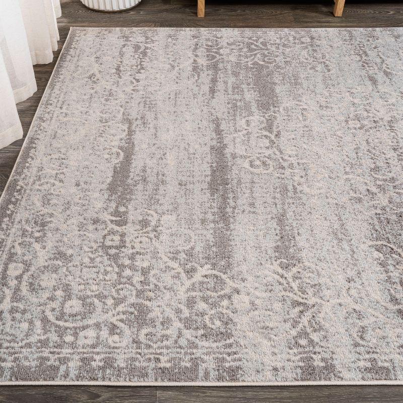 4'x6' Minori Filigree Medallion Area Rug, Light Gray/Cream - JONATHAN Y