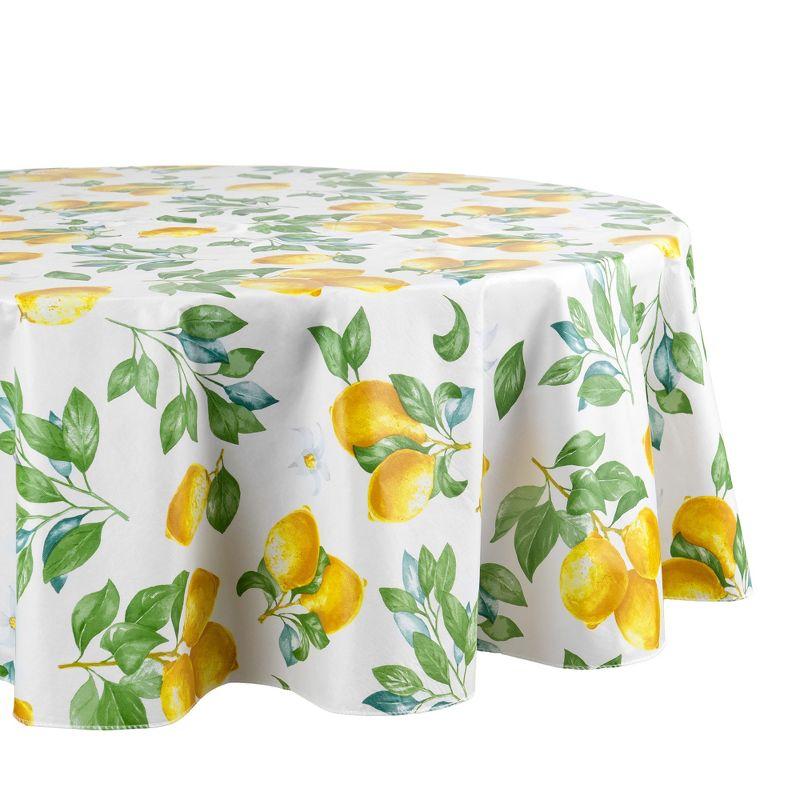 Vintage Lemon and Citrus Blooms Vinyl Rectangle Tablecloth