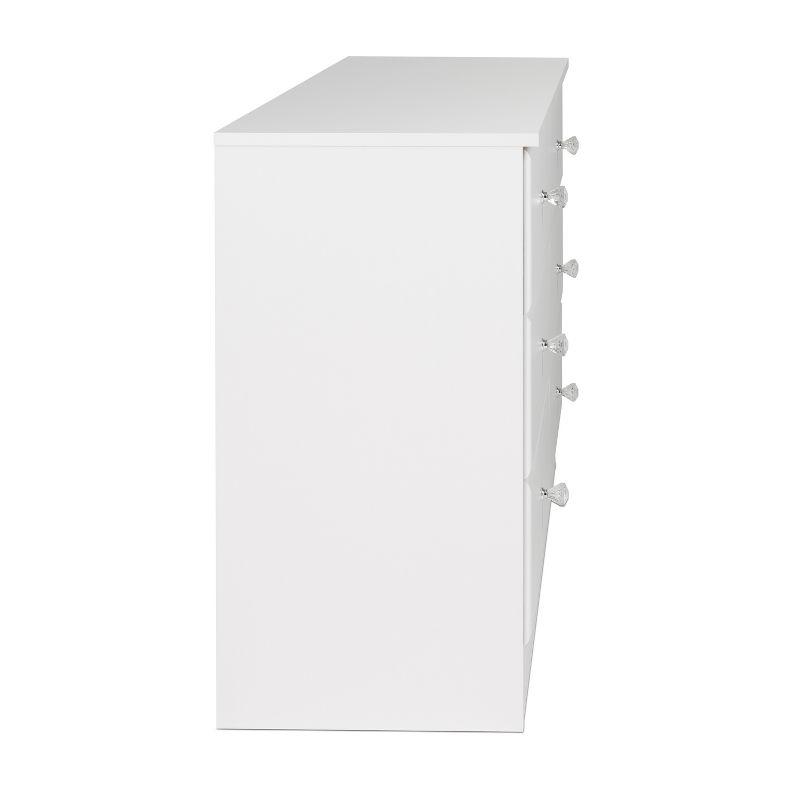 Astrid 6 Drawer Dresser White - Prepac: Laminated Wood Composite, Easy-Glide, Safety Stops
