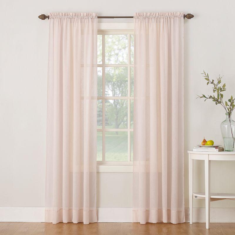 Erica Crushed Sheer Voile Rod Pocket Curtain Panel - No. 918