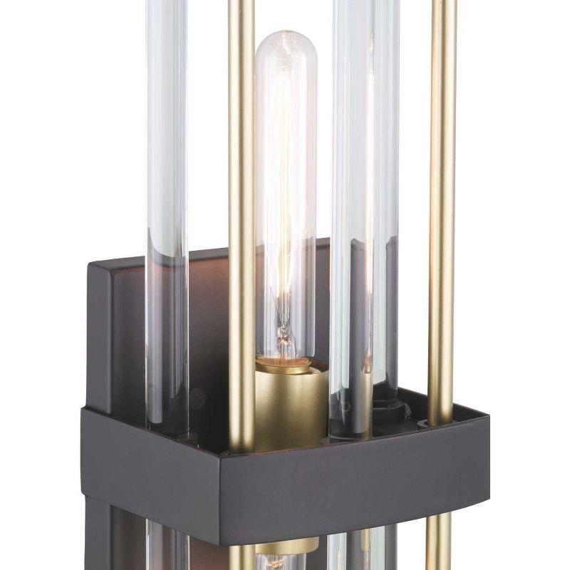 Progress Lighting Orrizo 2-Light Wall Sconce, Black Finish, Clear Glass Shade