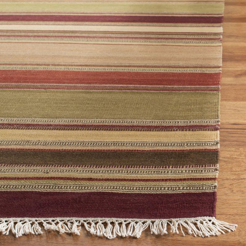 Striped Kilim STK313 Hand Woven Indoor Area Rug - Red - 9'x12' - Safavieh