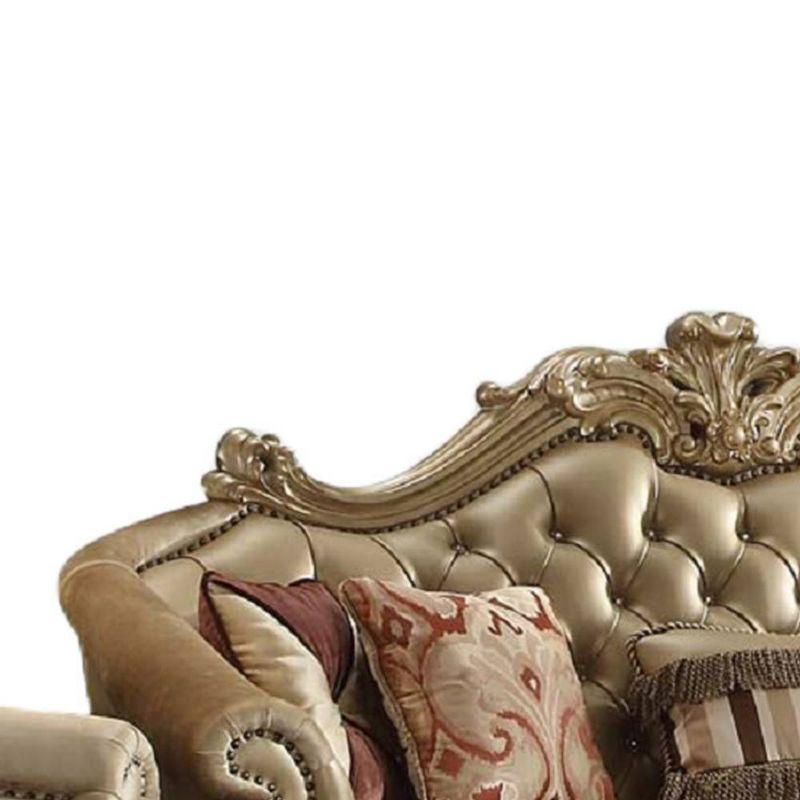 World Menagerie Cabildo Rolled Arm Sofa in Bone and Gold Patina