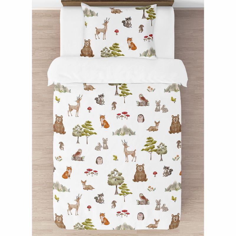 Watercolor Woodland Forest Animals Twin Comforter Set by Sweet Jojo Designs