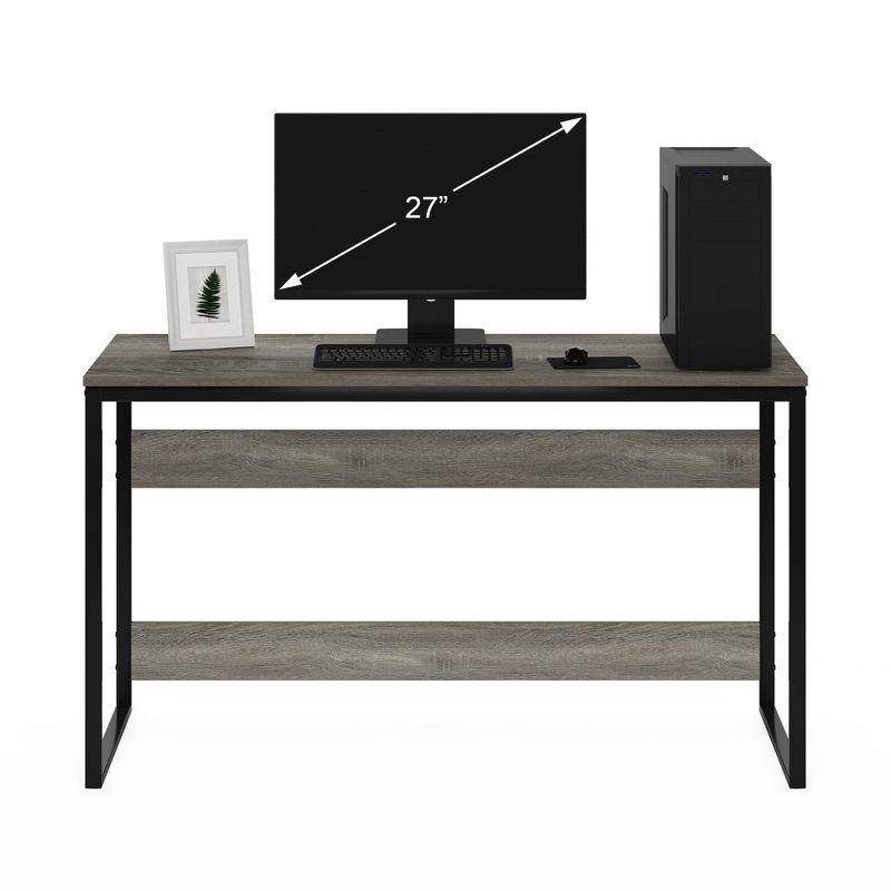 Furinno Modern 52" Wide Computer Desk Metal Frame Writing Study Laptop Table Home Office Workstation,French Oak Grey