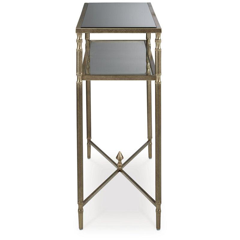 Signature Design by Ashley Cloverty Glass Top Sofa Table, Gold Finish