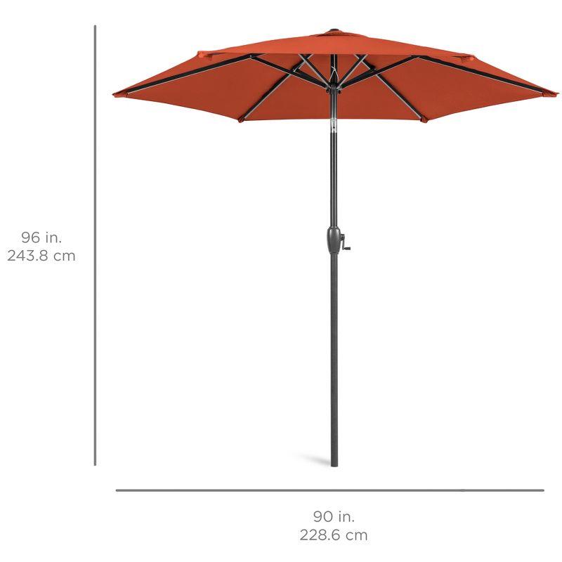 Rust Hexagon Market Patio Umbrella with Crank Lift and Tilt