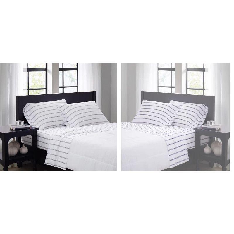 Full Ticking Stripe Sheet Set Navy - Truly Soft