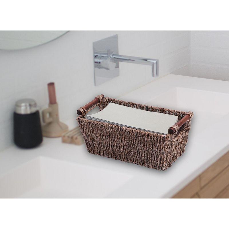 Vintiquewise Seagrass Counter-Top Basket Great for Folded Paper Towel