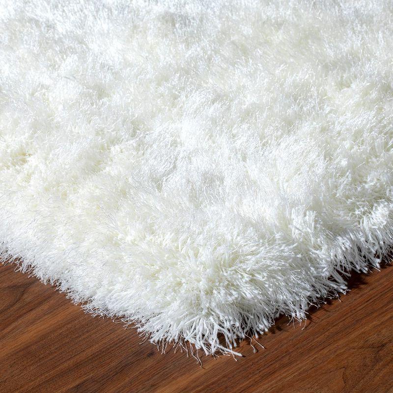 Ivory Tufted Shag Rectangular 8' x 10' Synthetic Rug