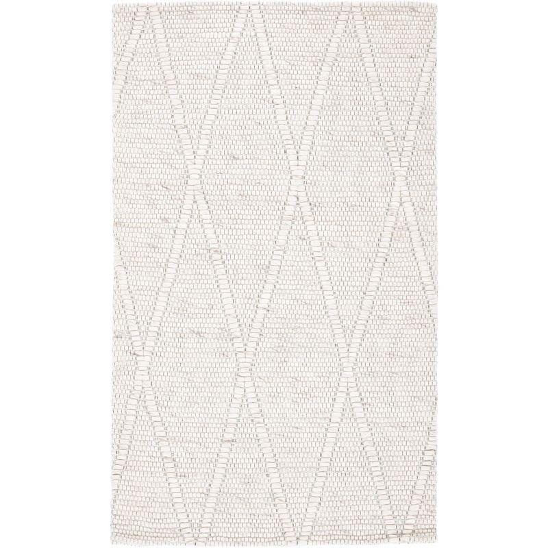 Marbella Ivory Flat Woven Wool and Synthetic Rug, 3' x 5'