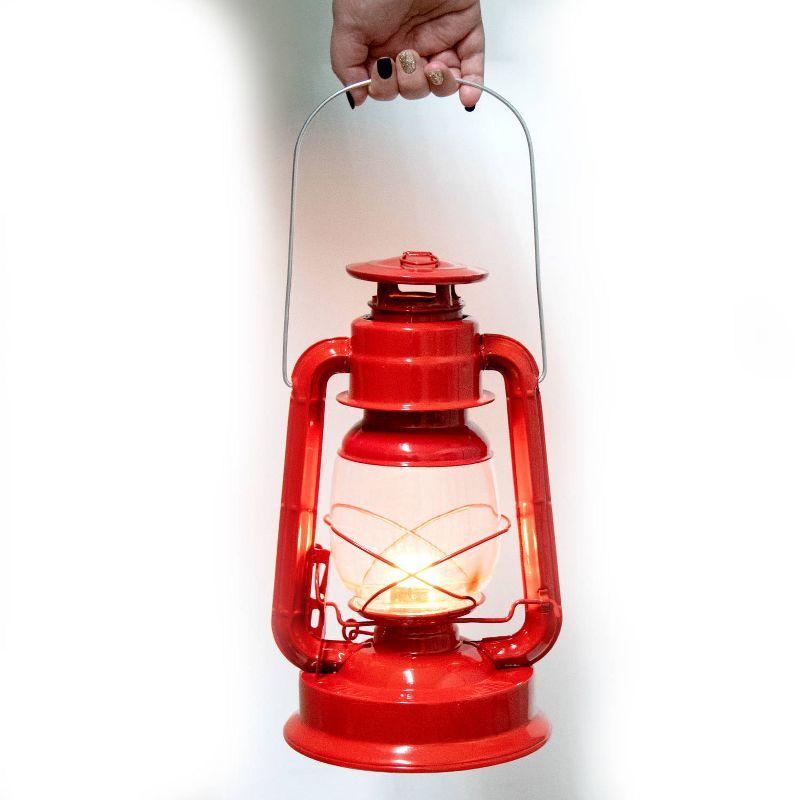 Ruby Red Weather-Resistant Kerosene Hurricane Lantern 14 Inch