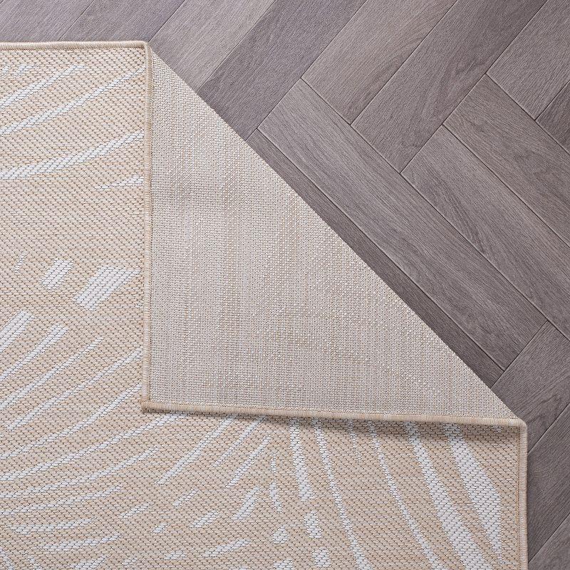 World Rug Gallery Contemporary Palm Leaf Textured Flat Weave Indoor/Outdoor Area Rug - NATURAL 2'x7'