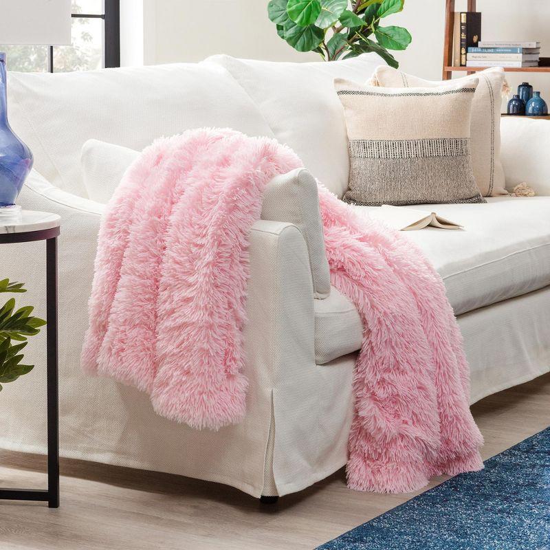 Chanasya Shaggy Shaggy Super Elegent Sherpa Long Fur Throw