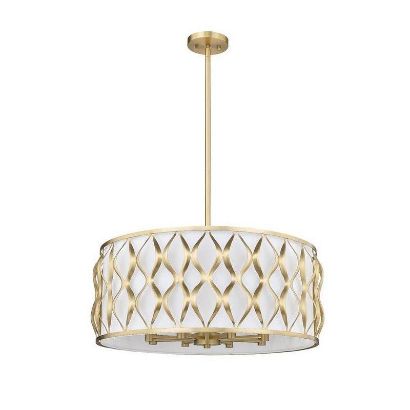 Modern Gold Drum 8-Light Indoor/Outdoor Pendant