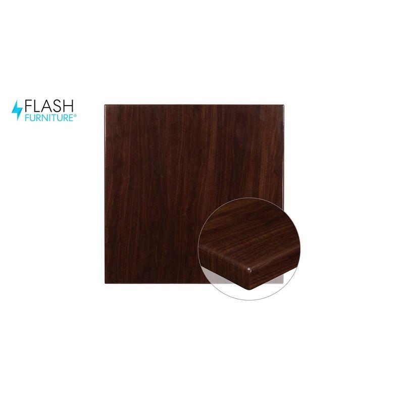 Flash Furniture 30" x 48" Rectangular High-Gloss Mahogany Resin Table Top with 2" Thick Edge