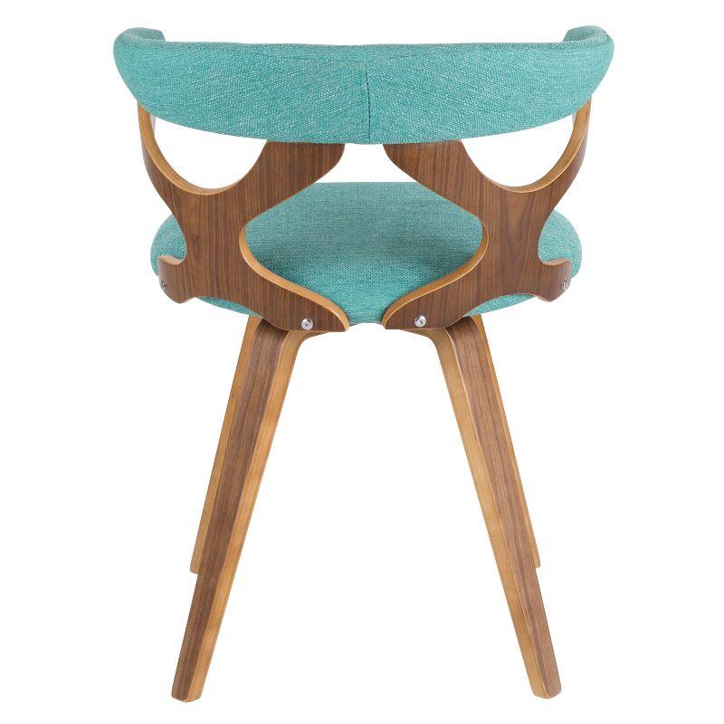 Gardenia Mid-Century Modern Dining Accent Chair with Swivel Teal - LumiSource: Upholstered, Wood Legs, No Assembly Required