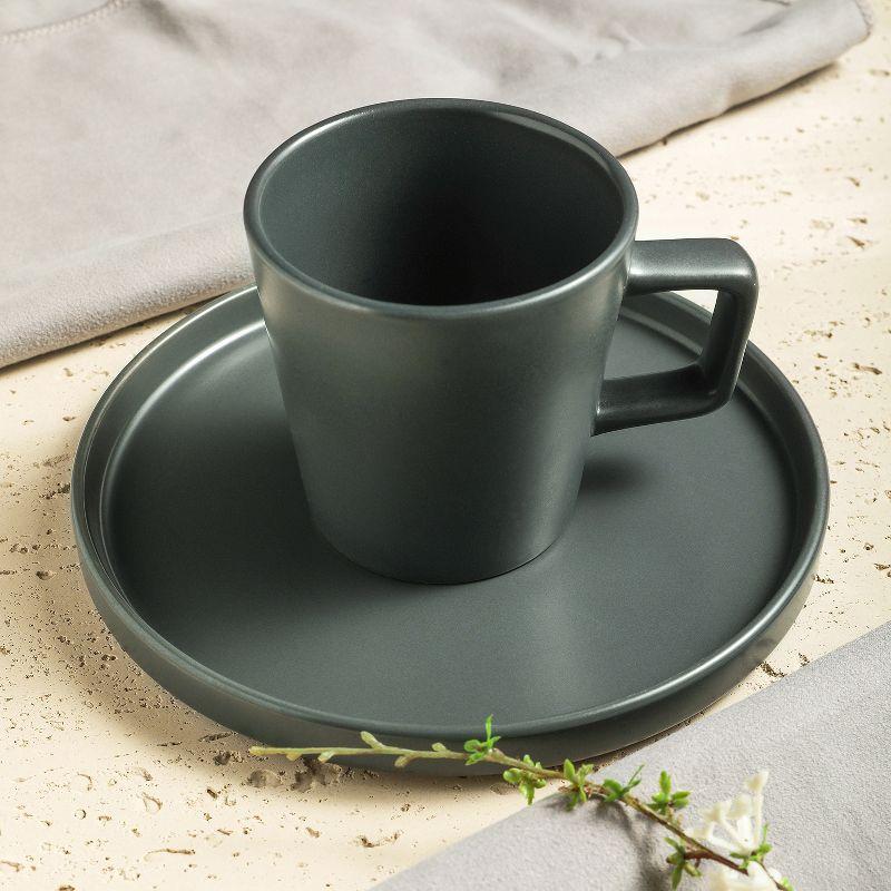 Gray Matte Ceramic 32-Piece Dinnerware Set, Service for 8