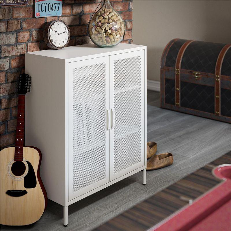 White Metal Lockable Cabinet with Adjustable Shelving