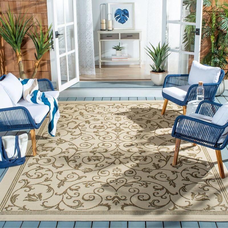 Courtyard CY2098 Power Loomed Indoor and Outdoor Area Rug - Natural/Brown - 9'x12' - Safavieh