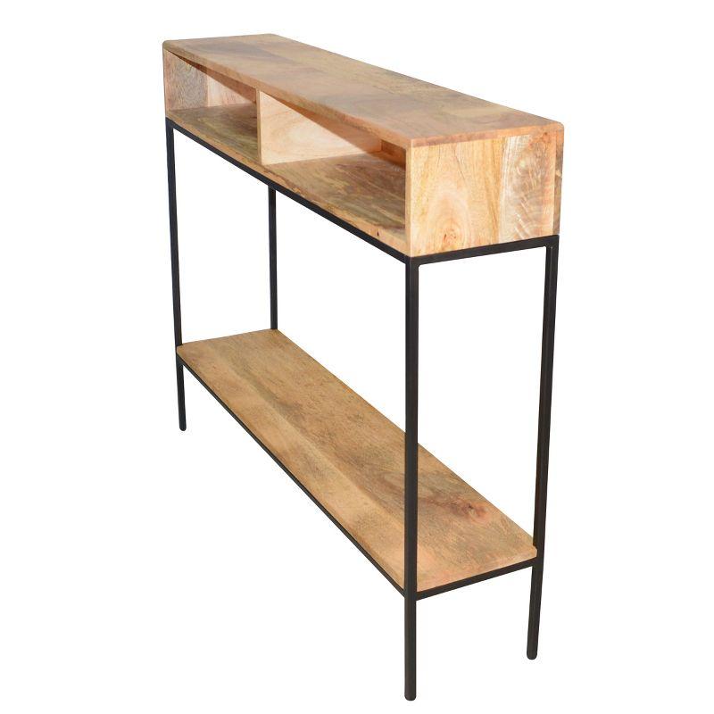 Carolina Living Halsey Console Natural/Black and Table: Entryway with Storage Shelves