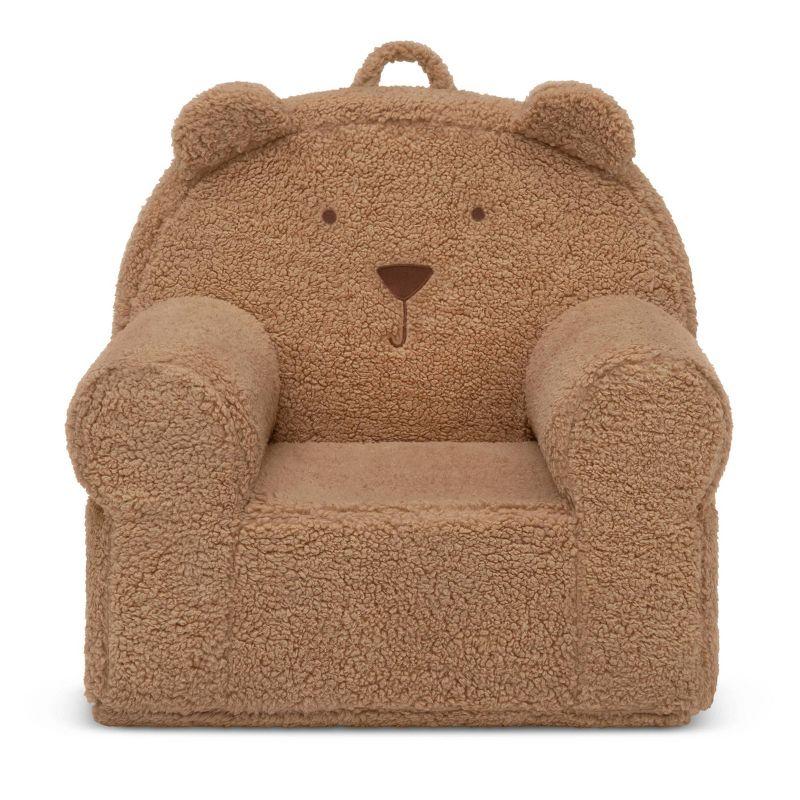 Tan Faux Shearling Bear Chair with Handle