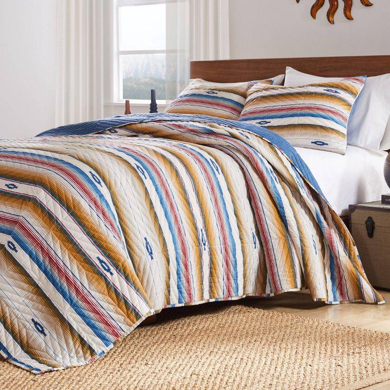 Greenland Home Fashions Painted Desert Sapphire Quilt Bedding Set