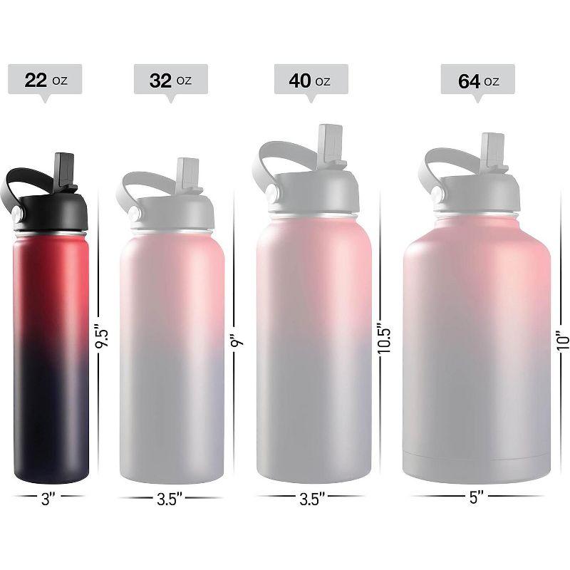 Brewberry Insulated Water Bottle and Travel Mug for Hot and Cold Beverages With Straw
