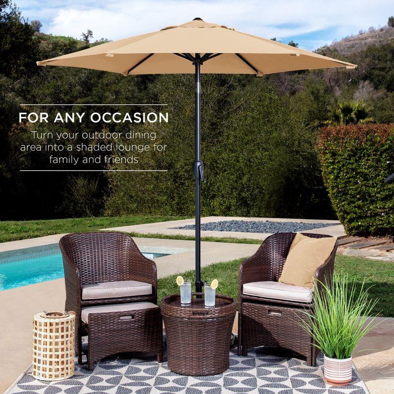 Best Choice Products 7.5ft Heavy-Duty Outdoor Market Patio Umbrella w/ Push Button Tilt, Easy Crank - Sand