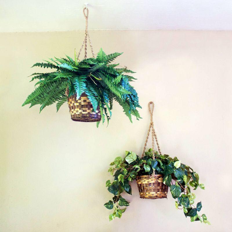 Pothos Hanging Basket Silk Plant - Nearly Natural