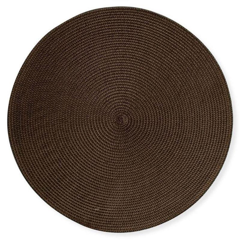 Chocolate Brown Handwoven Round Placemats Set of 4