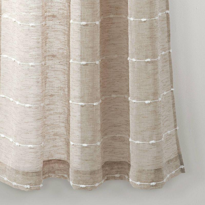 Set of 2 Farmhouse Texture Grommet Sheer Window Curtain Panels - Lush Décor