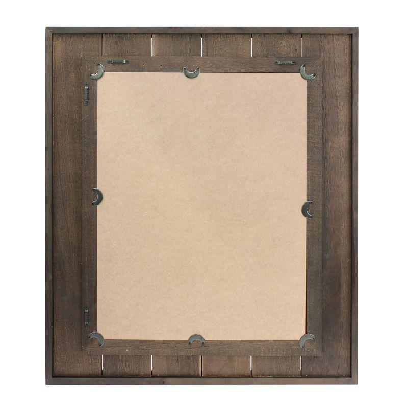 26.6" x 24" Rectangle Natural Wood Plank Mirror Brown - Stonebriar Collection: Stylish Rustic Frame, Easy Wall Mount