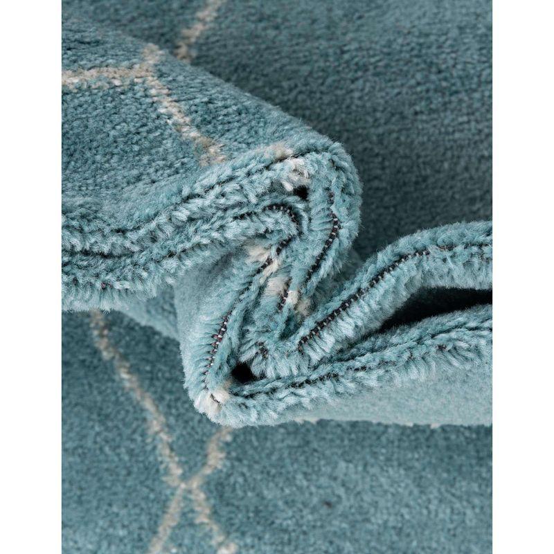 Unique Loom 4' 0 x 4' 0 Trellis Frieze Light Blue Area Rug