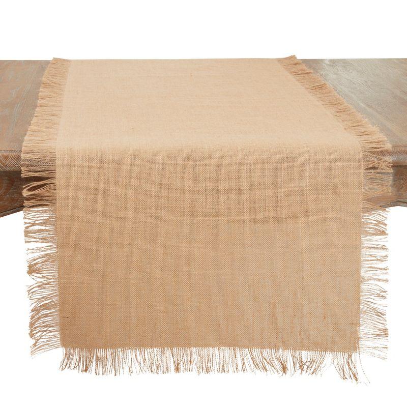 Natural 90-Inch Fringed Jute Table Runner