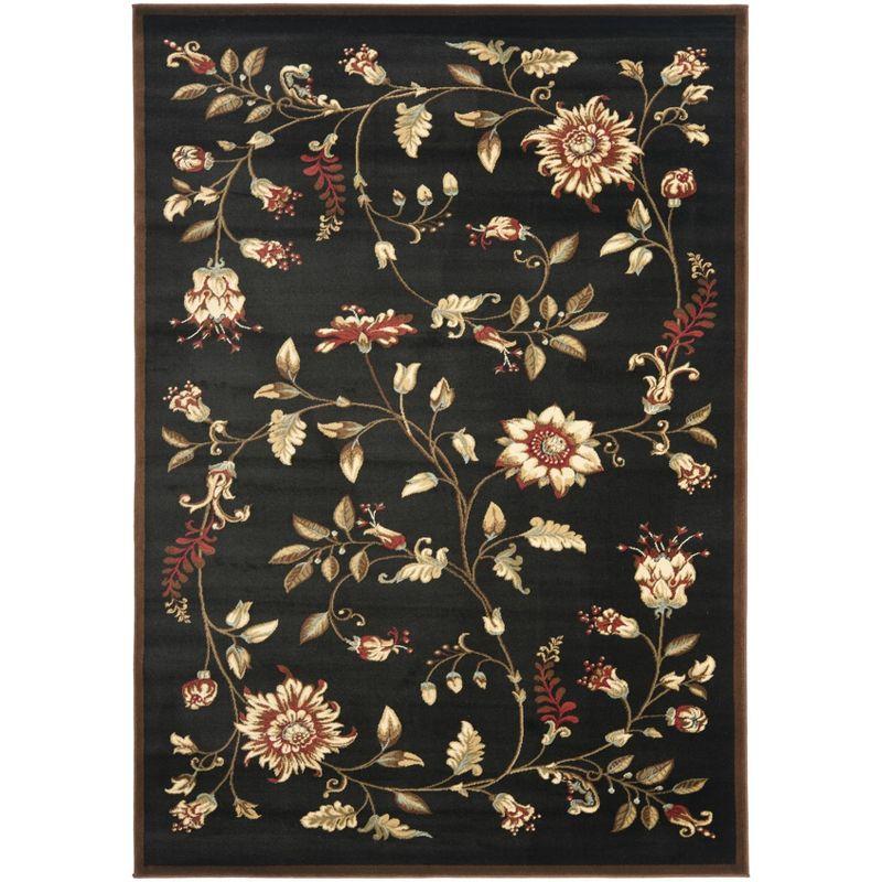 Lyndhurst LNH552 Power Loomed Area Rug - Black/Multi - 5'3"x7'6" - Safavieh