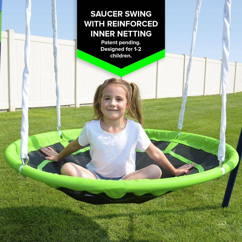 Sportspower Mountain View Metal Swing Slide and Trampoline Set