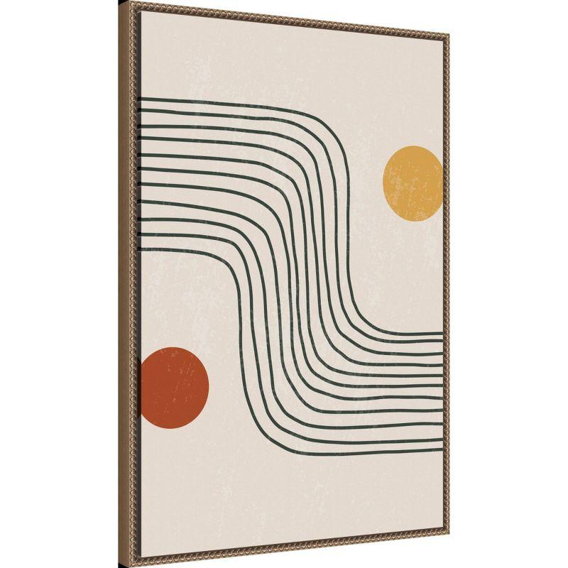 Minimal Shapes #6 Abstract Canvas Art with Bronze Frame