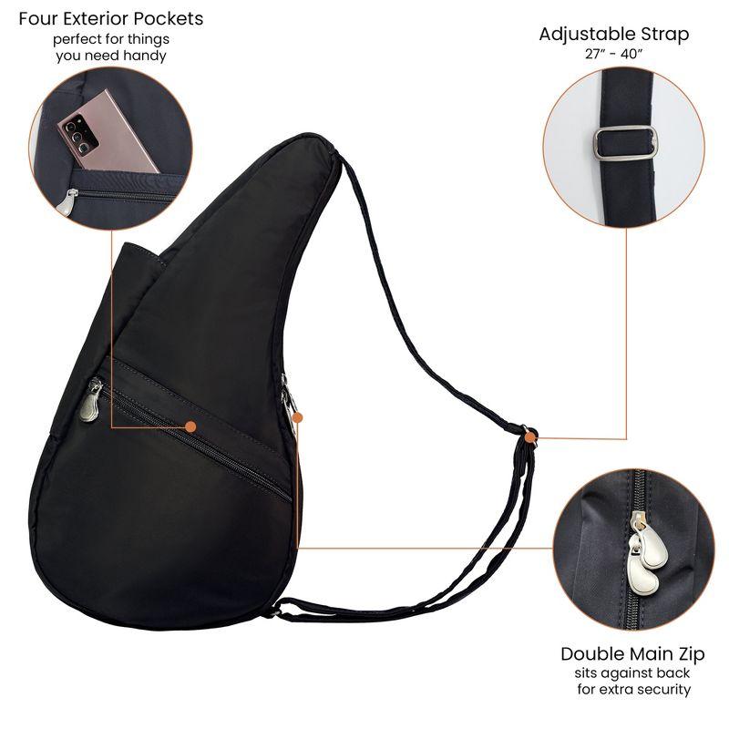 AmeriBag 17" Nylon Crossbody Sling Healthy Back Bag (Stormy Grey)