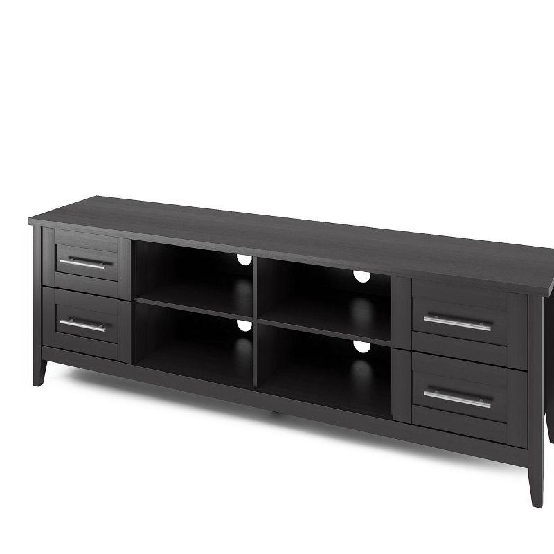 Jackson Extra Wide Drawer TV Stand for TVs up to 80" Black - CorLiving: Media Console with Cable Management, Laminate Finish