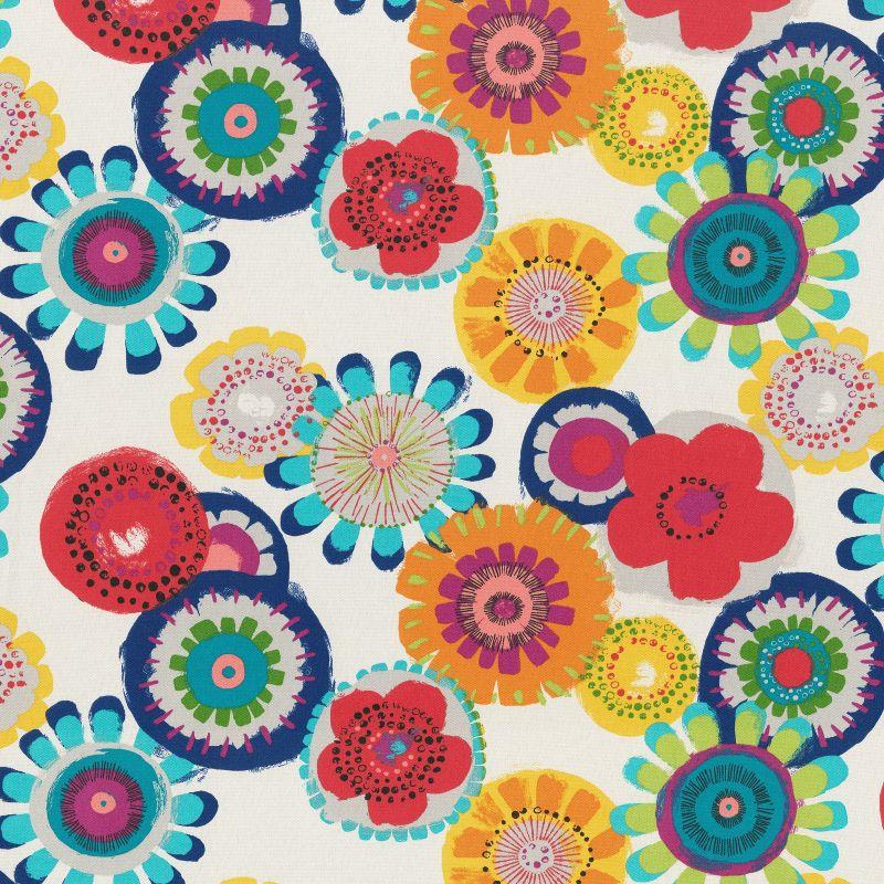 20"x20"x3" 2pc Crosby Floral Outdoor Squared Corners Chair Cushions - Confetti - Pillow Perfect: Weather-Resistant with Ties