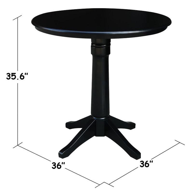 Petite Black Round Wood Counter Height Dining Table