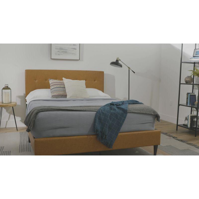 Tara Upholstered Platform Bed Frame with Square Tufted Headboard - Brookside Home