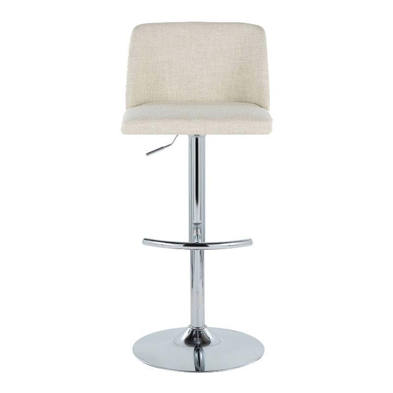 Swivel Upholstered Adjustable Height Counter Stool with Metal Frame