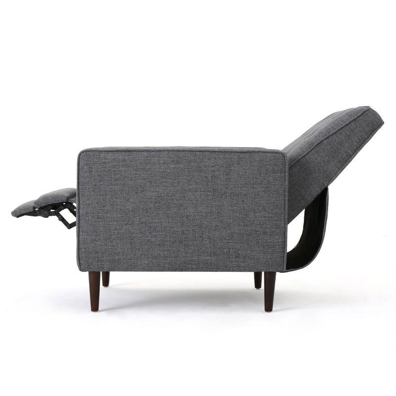 Mervynn Mid-Century Recliner Gray - Christopher Knight Home: Button Tufted, Beech Wood Legs