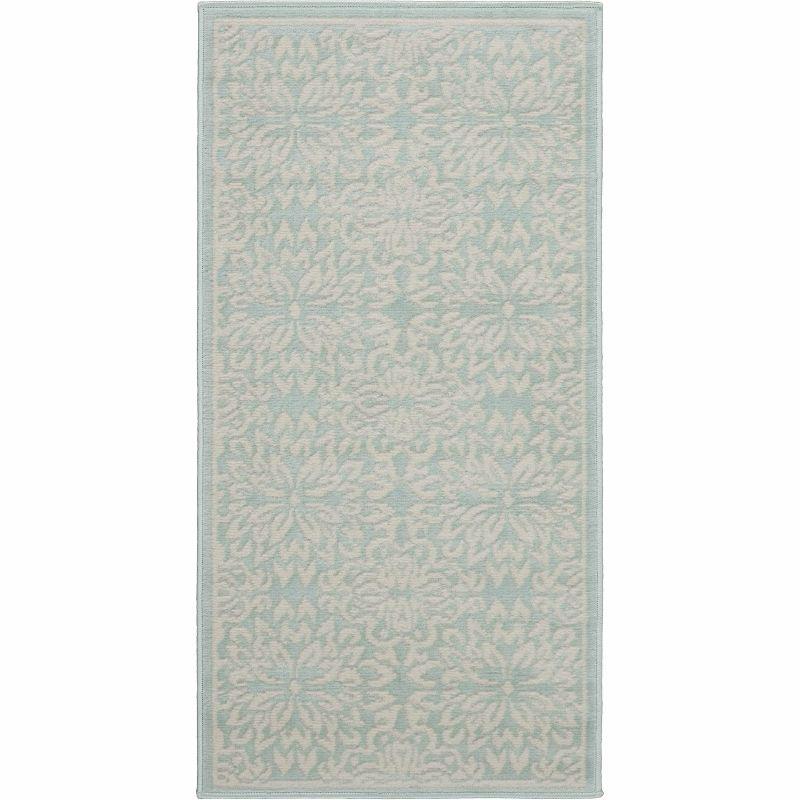 Nourison Jubilant 2' x 4' Ivory/Green Area Rug Beach Transitional Floral by Nourison