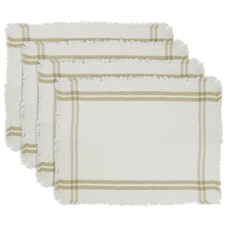 Bastian Collection 50% Cotton - 50% Linen No Pattern Rectangle Placemat (Set of 4)