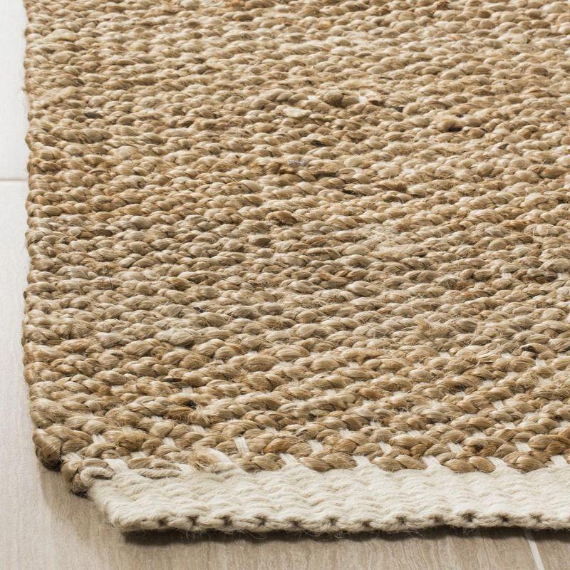 Hand-Knotted Lyla Square Jute 6' x 9' Area Rug in Ivory/Natural